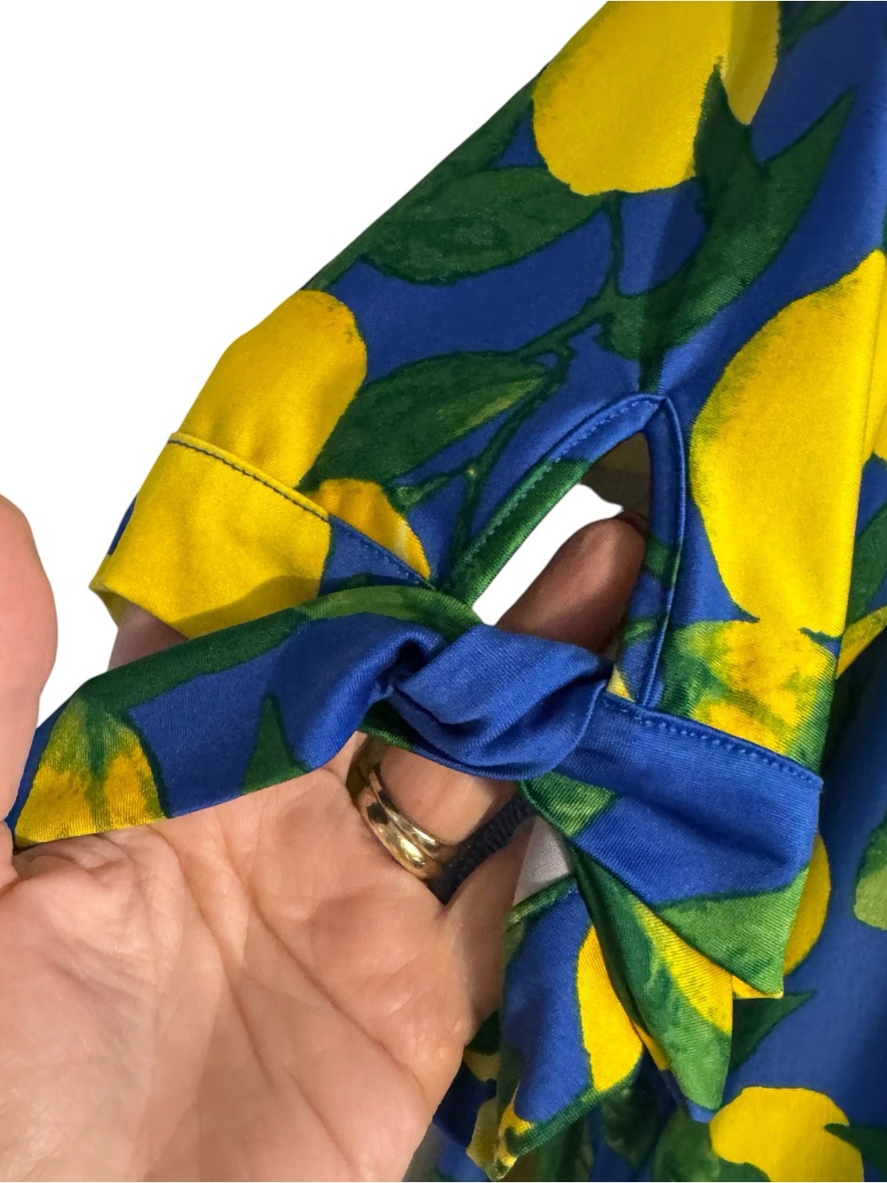 Ruby Rd. Blue Tunic with Yellow Lemon Print FUN!   PLUS: 1X   #J - Picture 4 of 8